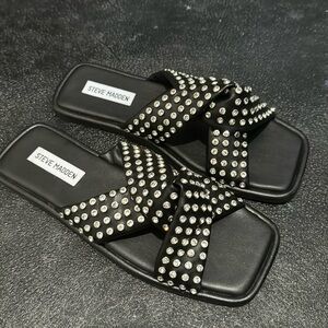 STEVE MADDEN DAVIDSON BLACK SANDALS